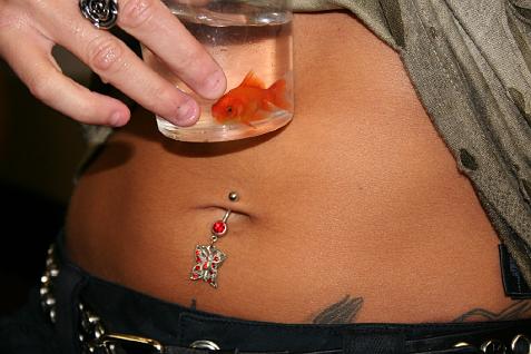 Girl Swallow Goldfish